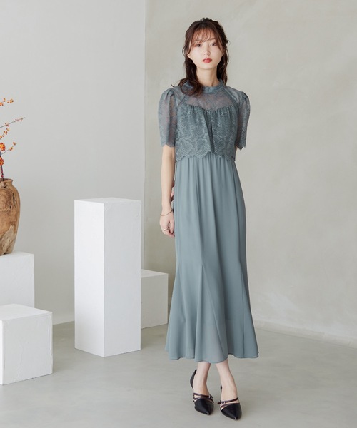 「niana」 半袖ワンピース M ダークカーキ レディース_画像3