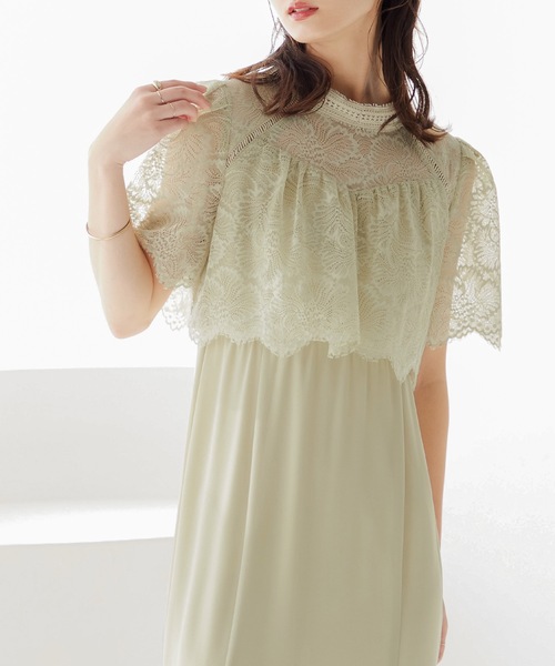 「niana」 半袖ワンピース M ダークカーキ レディース_画像8