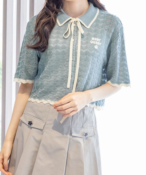 「MARY QUANT」 ニットカーディガン M グリーン レディース_画像2