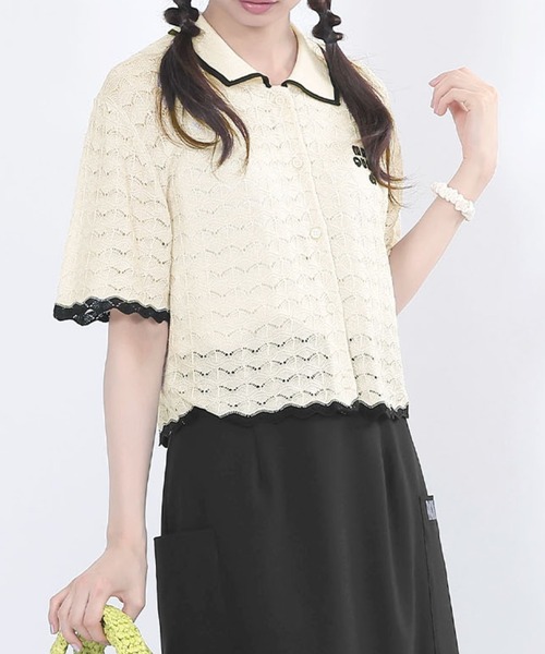 「MARY QUANT」 ニットカーディガン M グリーン レディース_画像3