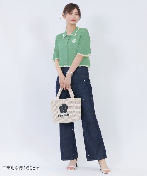 「MARY QUANT」 ニットカーディガン M グリーン レディース_画像9