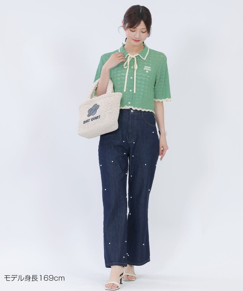 「MARY QUANT」 ニットカーディガン M グリーン レディース_画像10