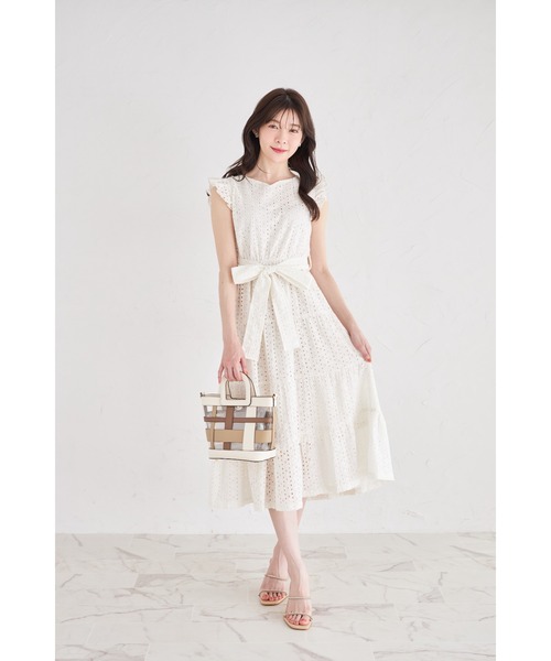 「tocco closet」 ノースリーブワンピース M アイボリー レディース_画像4