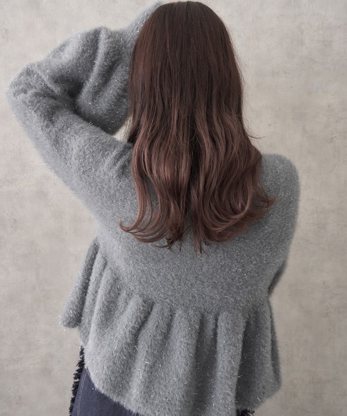 「mellowneon」 ニットカーディガン FREE チャコールグレー レディース_画像4