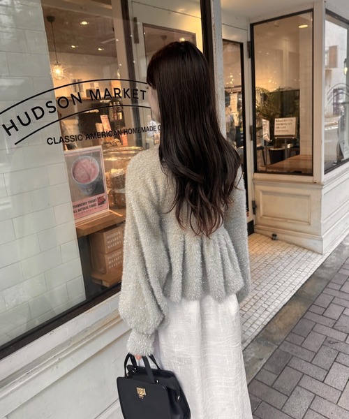 「mellowneon」 ニットカーディガン FREE チャコールグレー レディース_画像6