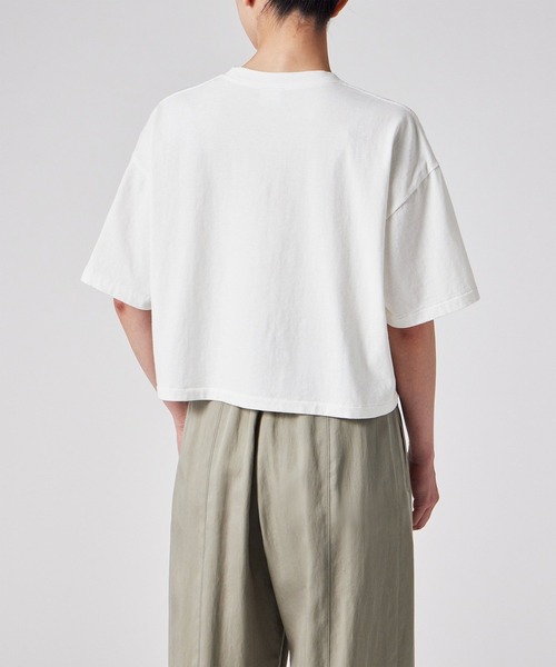 【HAPPY】半袖トップス ライトグレー tシャツ 3 PS Paul Smith tシャツ 半袖 ウィメンズ ”Happy” クロップド 半袖T