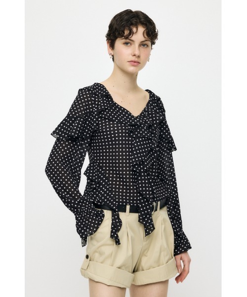 MOUSSY（マウジー） ブラウス シャツ CHIFFON RUFFLE ブラウス