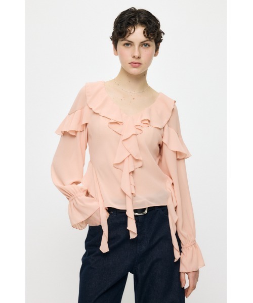 MOUSSY（マウジー） ブラウス シャツ CHIFFON RUFFLE ブラウス