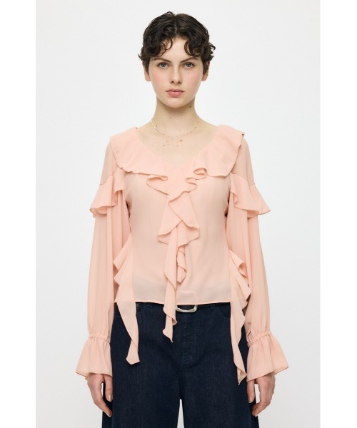 MOUSSY（マウジー） ブラウス シャツ CHIFFON RUFFLE ブラウス 