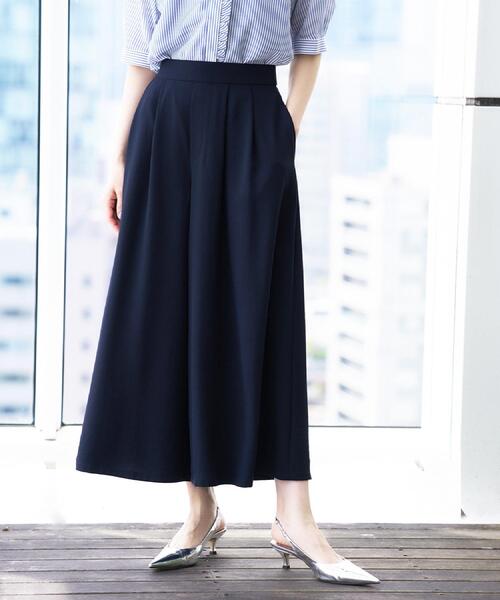 uvカット パンツ 「接触冷感/はっ水/セットアップ可」リラクシーガウチョパンツ レディースの画像