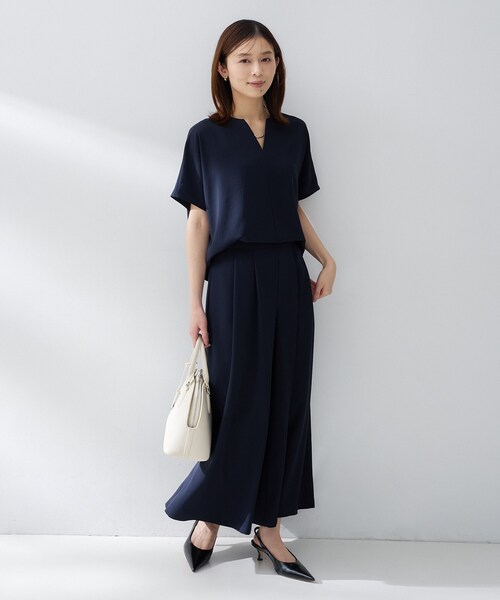 uvカット パンツ 「接触冷感/はっ水/セットアップ可」リラクシーガウチョパンツ レディースの画像