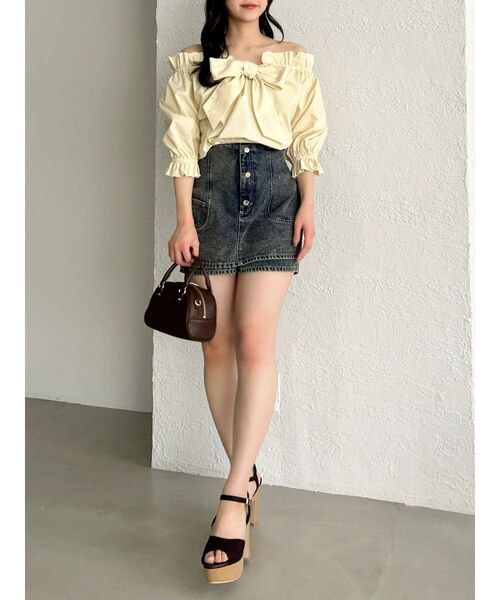 dazzlin（ダズリン） ブラウス シャツ 「POLO BCSコラボ」リボン 