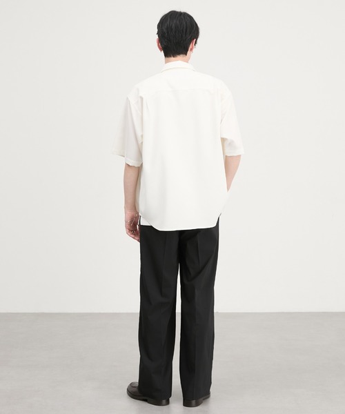 ワイズフォーメン パンツ スラックス ウール L アイボリー タック入り 無地 CIYOT ワイドパンツ スラックス 「CIYOT」ウールライク ストレート 1