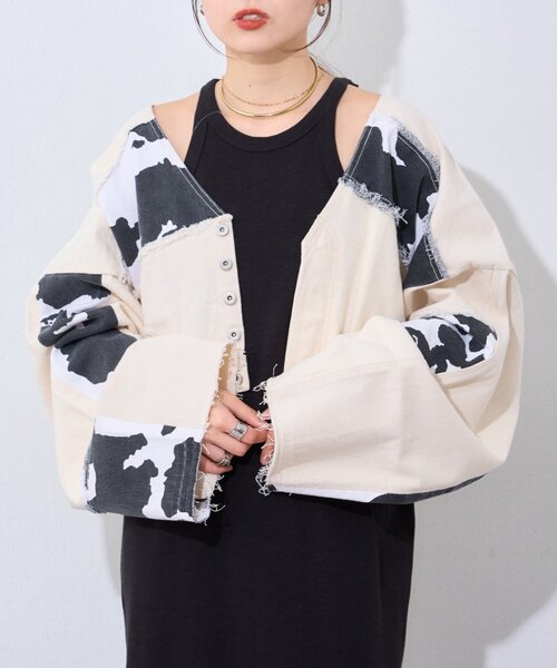 「etsinta」 デニムジャケット ONE SIZE インディゴブルー レディース_画像4