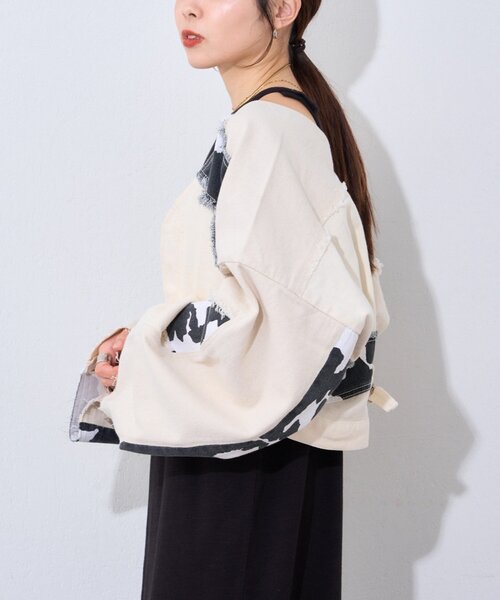 「etsinta」 デニムジャケット ONE SIZE インディゴブルー レディース_画像5