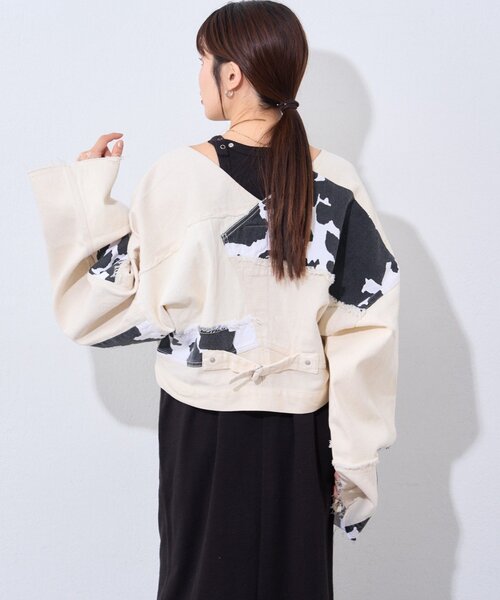 「etsinta」 デニムジャケット ONE SIZE インディゴブルー レディース_画像6
