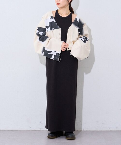 「etsinta」 デニムジャケット ONE SIZE インディゴブルー レディース_画像8