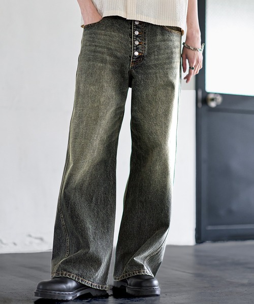 Bleme ワイドパンツ ジーンズ 13oz ヴィンテージライク ボタンフライ 