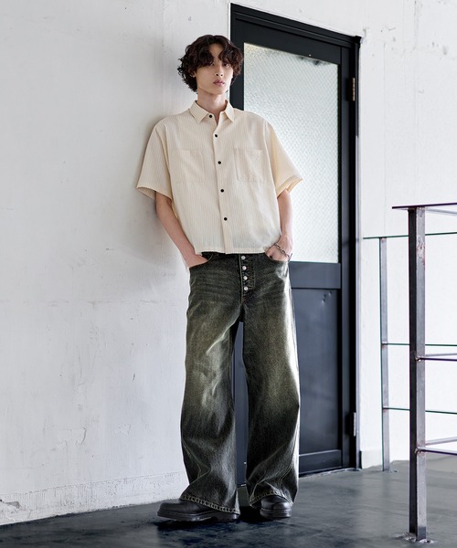 Bleme ワイドパンツ ジーンズ 13oz ヴィンテージライク ボタンフライ