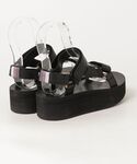「Teva」 フラットサンダル 23cm ブラ...の詳細画像1
