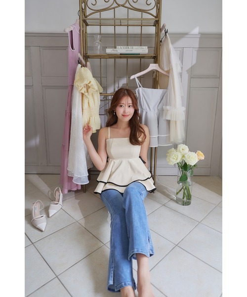 Her lip to Lumiere Frilled Peplum Top レディース : ZOZOTOWN Yahoo