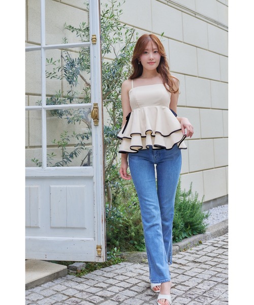 Her lip to Lumiere Frilled Peplum Top レディース : ZOZOTOWN Yahoo