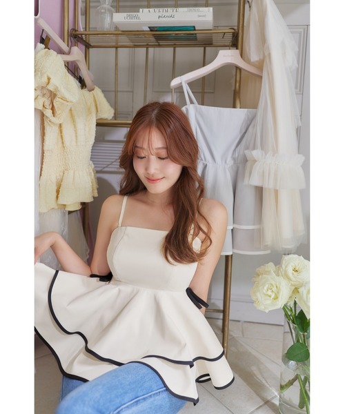 Her lip to Lumiere Frilled Peplum Top レディース : ZOZOTOWN Yahoo