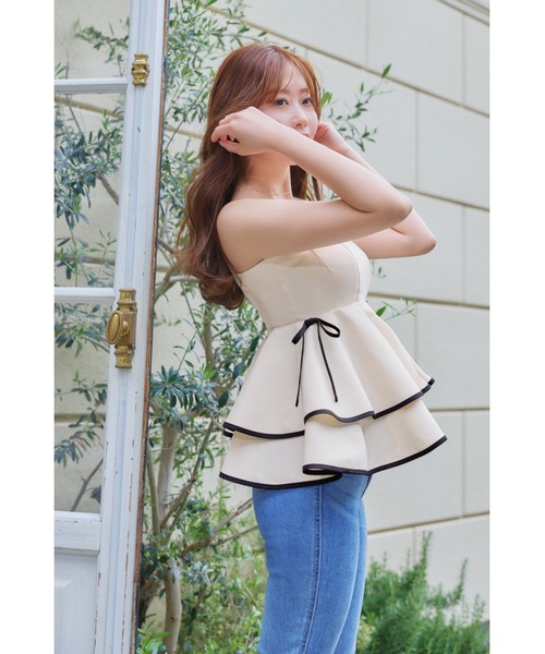 Her lip to Lumiere Frilled Peplum Top レディース : ZOZOTOWN Yahoo