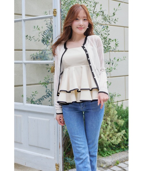 Her lip to Lumiere Frilled Peplum Top レディース : ZOZOTOWN Yahoo