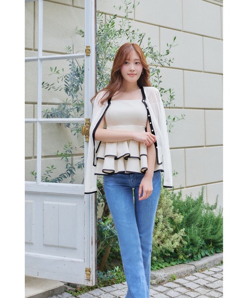 Her lip to Lumiere Frilled Peplum Top レディース : ZOZOTOWN Yahoo