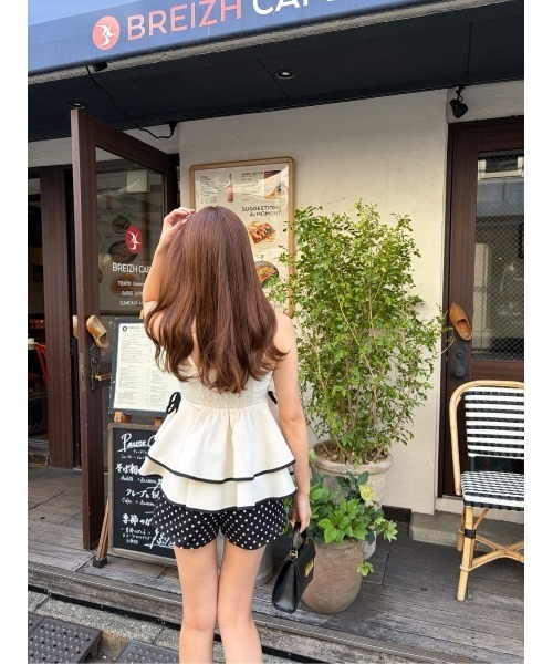 Her lip to Lumiere Frilled Peplum Top レディース : ZOZOTOWN Yahoo