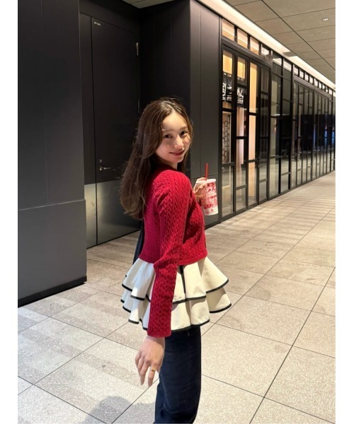 Her lip to Lumiere Frilled Peplum Top レディース : ZOZOTOWN Yahoo