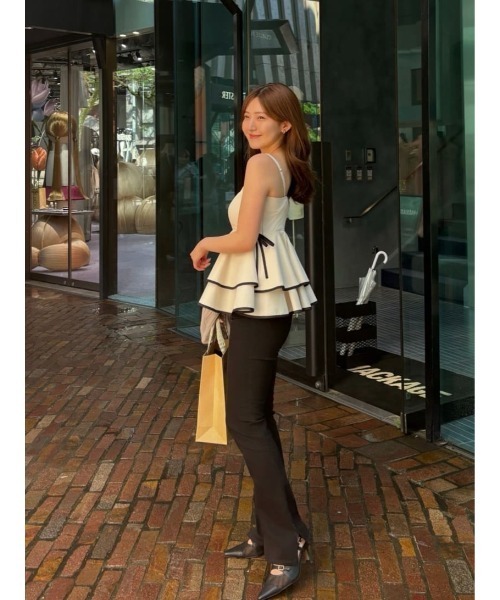 Her lip to Lumiere Frilled Peplum Top レディース : ZOZOTOWN Yahoo