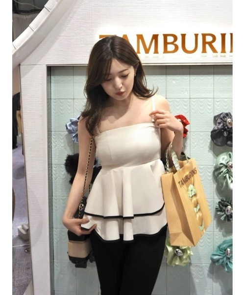 Her lip to Lumiere Frilled Peplum Top レディース : ZOZOTOWN Yahoo