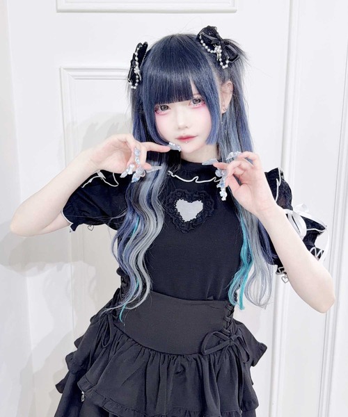 MA*RS（マーズ） tシャツ 半袖 袖レースハートくり抜きフリルテレコ