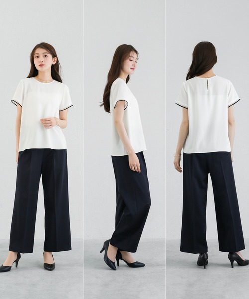 ブラウス シャツ 夏 半袖 「 ラクして整うカセット服 」 さらさら