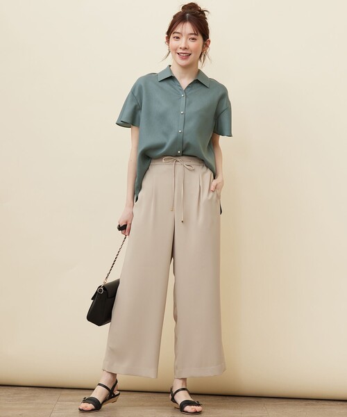 「ANY SIS」 半袖シャツ 2 グリーン レディース_画像9