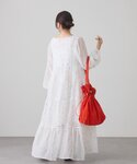 ワンピース 夏 フラワー刺繍ティアードワンピースの詳細画像3