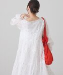 ワンピース 夏 フラワー刺繍ティアードワンピースの詳細画像5