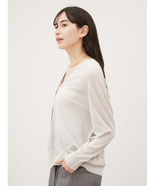 「Mila Owen」 ニットカーディガン 1 ライトベージュ レディース_画像7