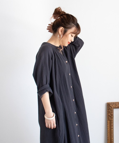 得価再入荷 ワンピース PayPayモール店 - 通販 - PayPayモール シャツワンピース 2wayガーゼロングシャツワンピース ZOZOTOWN 在庫日本製
