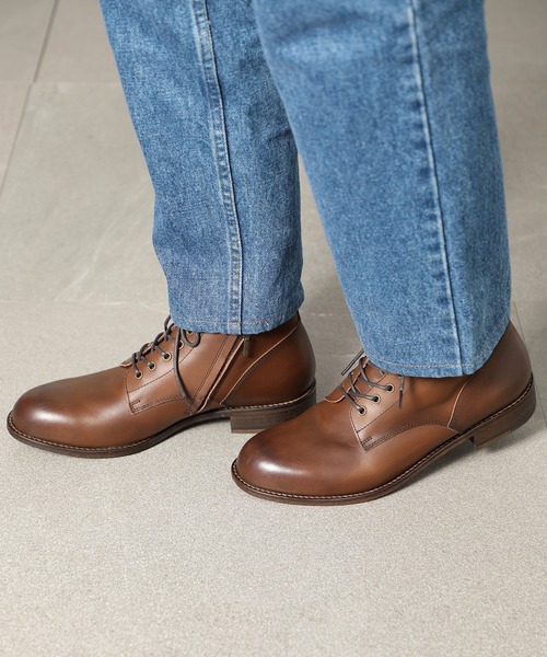 PADRONE ブーツ レディース 37 ブラウン系 PD-5337-0906 PADRONE ブーツ 「PADRONE」別注 SIDE ZIP BOOTS サイドジップ