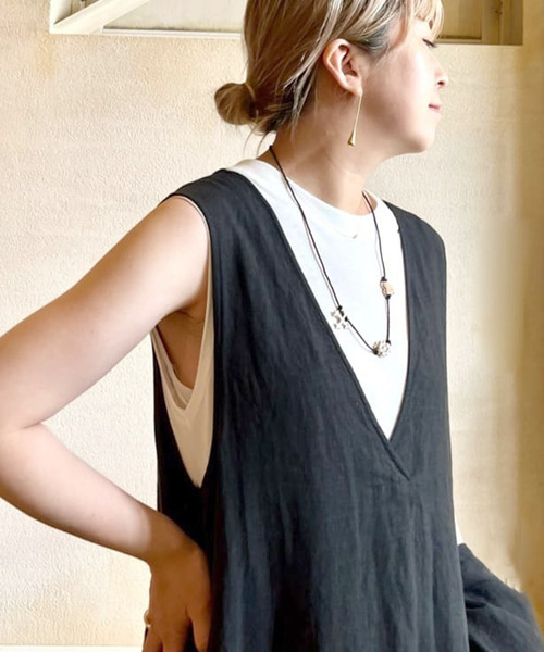 JOURNAL STANDARD LUXE ワンピース リネンワッシャー Vネック