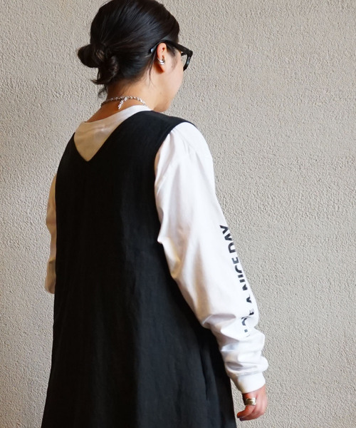 JOURNAL STANDARD LUXE ワンピース リネンワッシャー Vネック