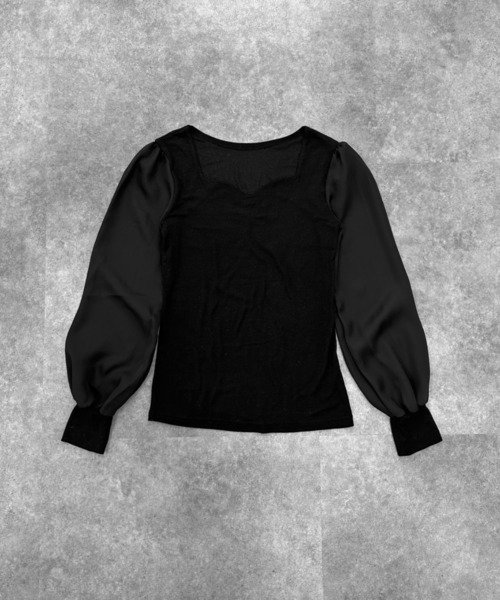 LVEU.（ラブユ） tシャツ 「LVEU.」ハートネックシアースリーブ 