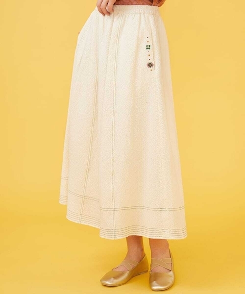 極美品　ホコモモラ　シビラ　スカート　セットアップ　４０/４２　おまけワンピース Jocomomola（ホコモモラ） スカート Berenjenas ワンポイント刺繍