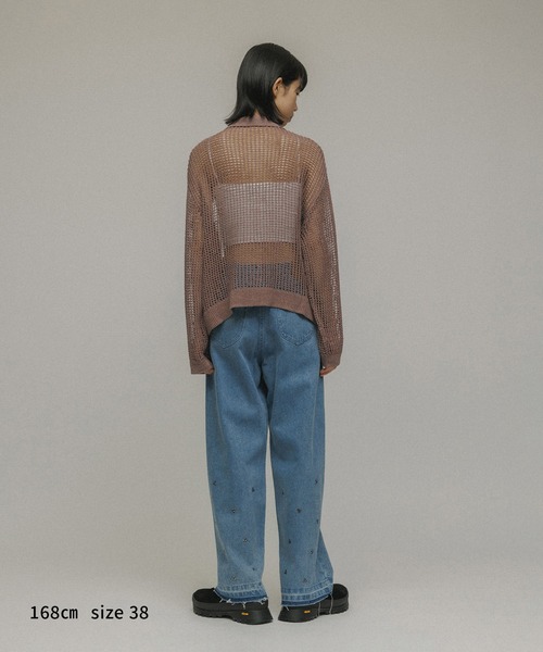 カーディガン SHEER MESH KNIT CARDIGAN レディース メンズ セール】SHEER MESH KNIT CARDIGAN（カーディガン/ボレロ