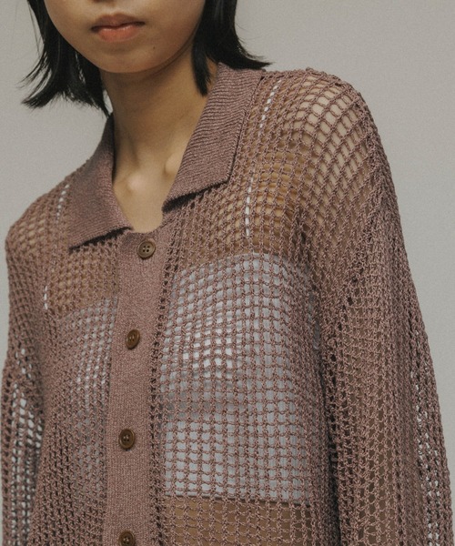 カーディガン SHEER MESH KNIT CARDIGAN レディース メンズ M TO R カーディガン 「TOPS」MESH SHEER CARDIGAN レディース