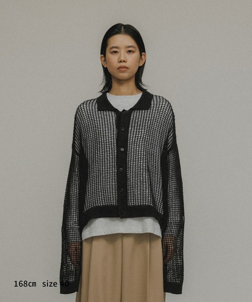 カーディガン SHEER MESH KNIT CARDIGAN レディース メンズ M TO R カーディガン 「TOPS」MESH SHEER CARDIGAN レディース