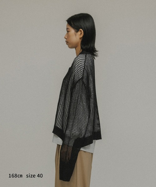 カーディガン SHEER MESH KNIT CARDIGAN レディース メンズ セール】SHEER MESH KNIT CARDIGAN（カーディガン/ボレロ